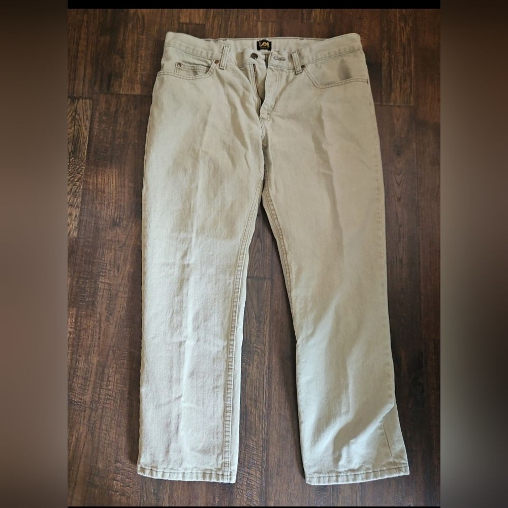 Lee Men's  Regular Fit Straight leg Jeans Tan Khaki 36x29